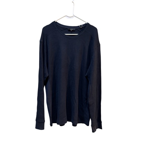 Thermal Long Sleeve Crew‎ Neck Pullover In Coastal Blue Size 2XL Waffle Knit - Picture 1 of 11
